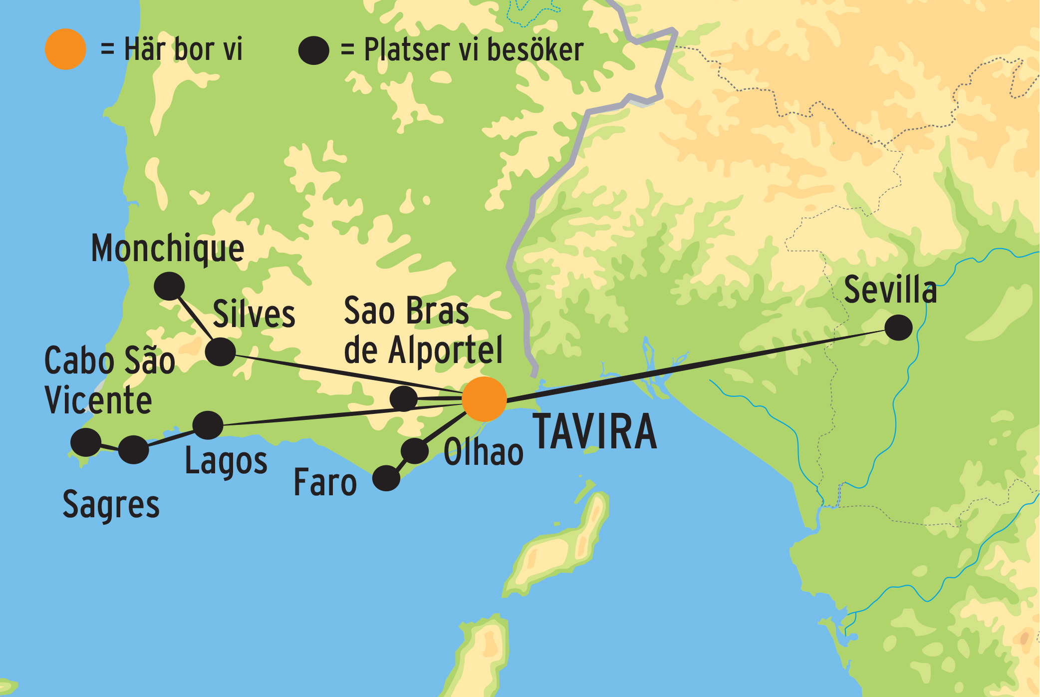 Karta Algarvekusten Portugal – Karta 2020